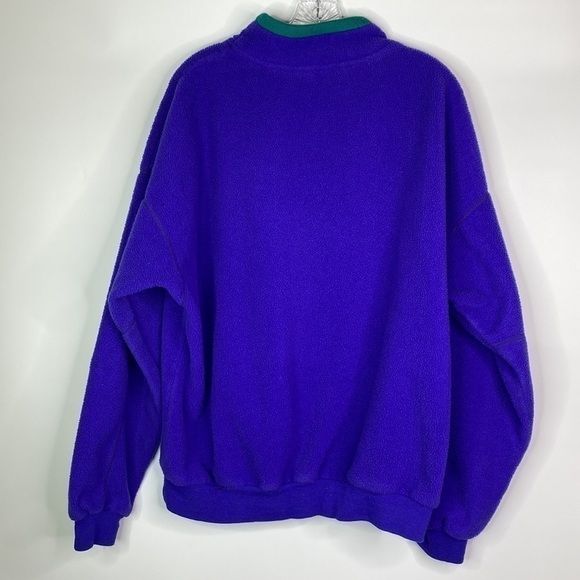 Vintage Columbia Blue Fleece Mock Neck Sweatshirt XL 90s - Picture 4 of 12